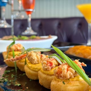 Tempura Pork Tenderloin Deviled Eggs