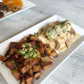 Jerk Chicken Alfredo Omelet